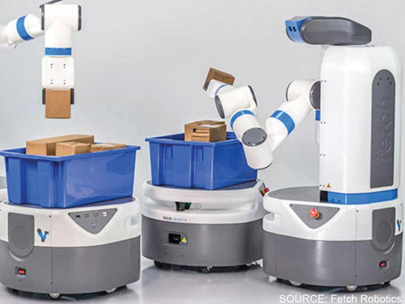 بعض من عشرات ألاف الروبوتات العاملة في أمازون