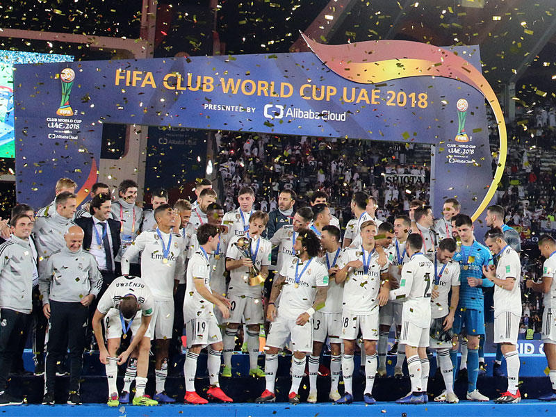 جانب من مراسم تتويج ريال مدريد بمونديال الأندية