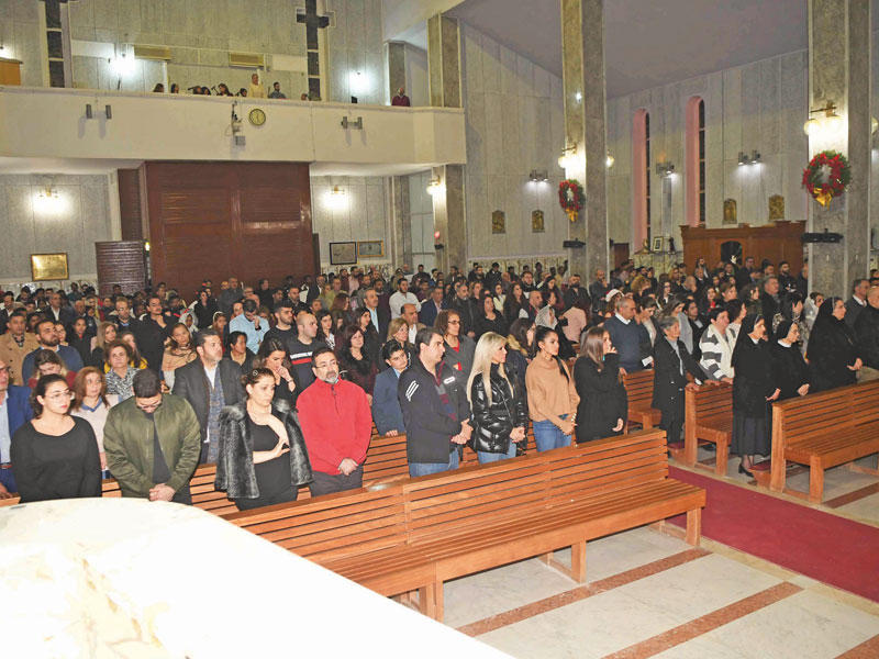 جانب من قداس الميلاد في إحدى كنائس البلاد