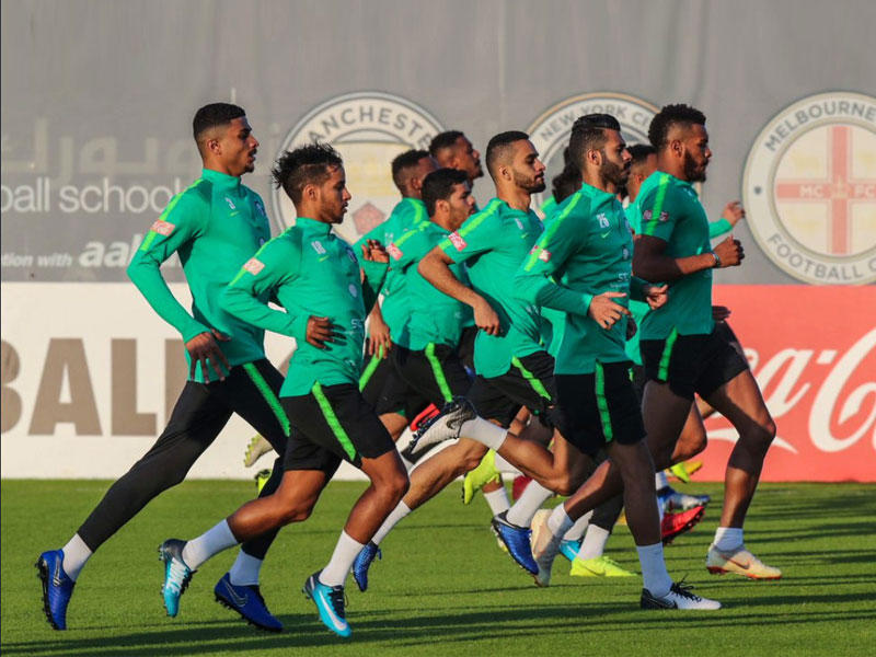 جانب من تدريبات المنتخب السعودي