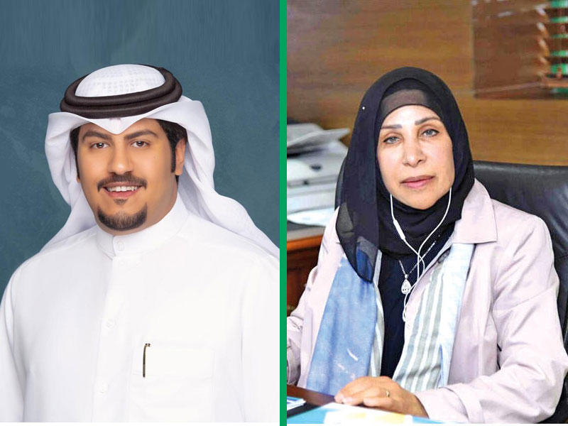  عميدة القبول والتسجيل في الهيئة العامة للتعليم التطبيقي والتدريب د. رباح النجادة و أمين صندوق الاتحاد العام لطلبة ومتدربي الهيئة العامة للتعليم التطبيقي والتدريب حمدان الهلفي