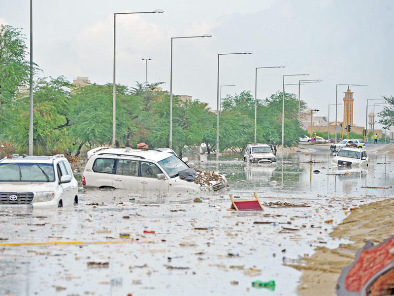 غرق الشوارع من الأمطار