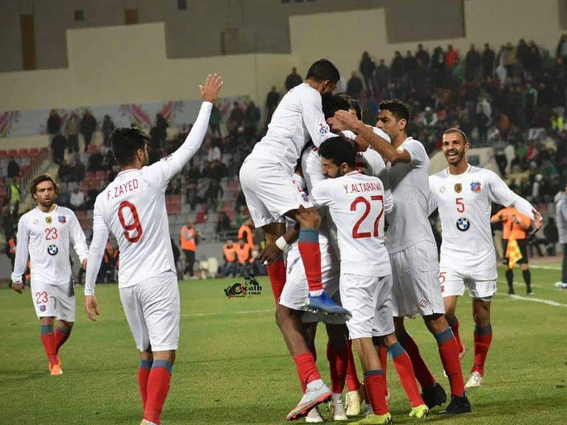 فرحة لاعبي الكويت بعد تسجيل الهدف الثالث