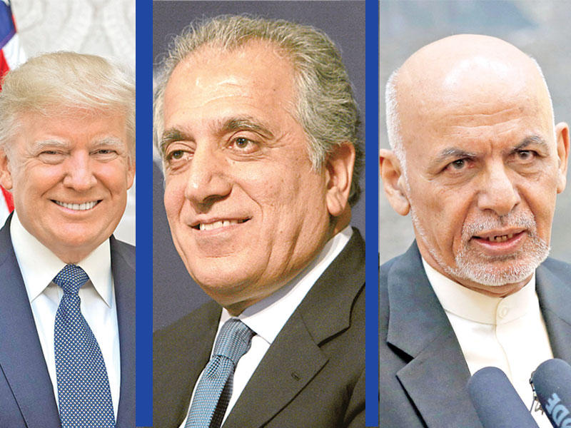 الرئيس الأفغاني أشرف غني  - زلماي خليل زاد  - ترامبn