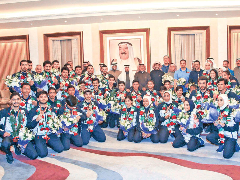 استقبال حافل لأبطال الكراتيه