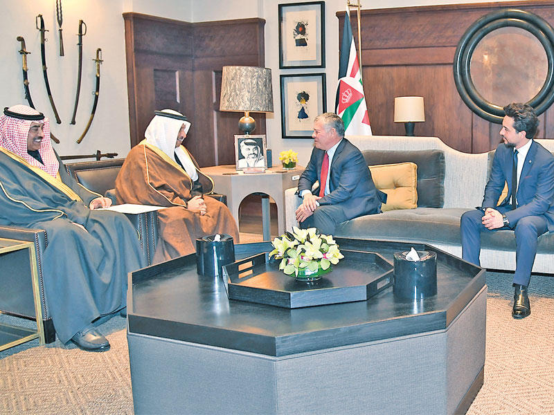 الملك الأردني مستقبلاً المبارك