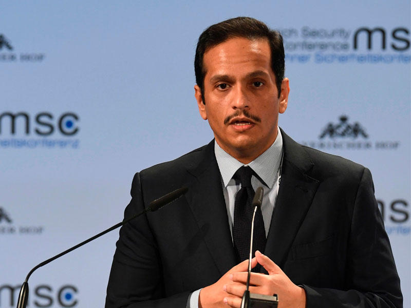 آل ثاني متحدّثاً في مؤتمر ميونيخ أمس           (أ ف ب)