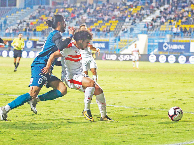 جانب من مباراة الزمالك وإنبي 