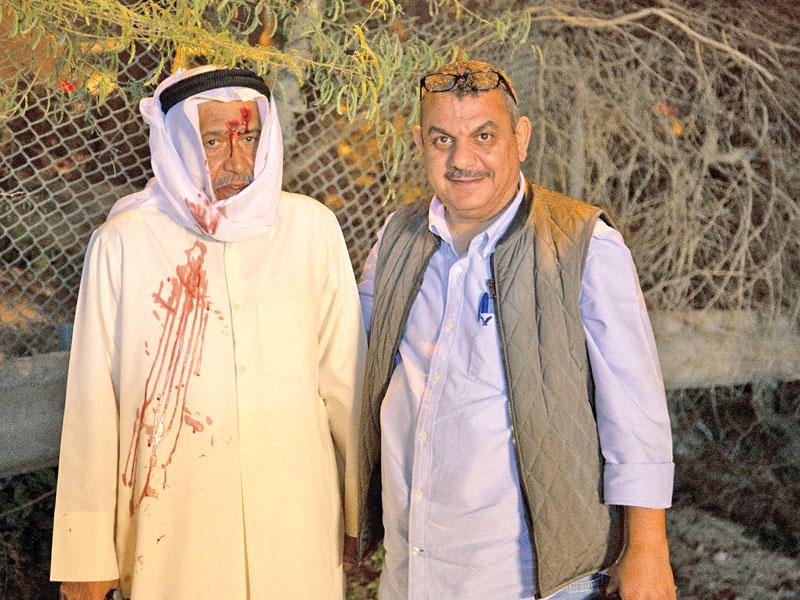 المعيوف والنبهان أثناء الاستعداد لتصوير أحد المشاهد 