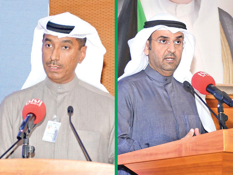  وزير المالية، رئيس مجلس إدارة المؤسسة العامة للتأمينات الاجتماعية د. نايف الحجرف ,   المدير العام في المؤسسة العامة للتأمينات الاجتماعية، مشعل العثمان 