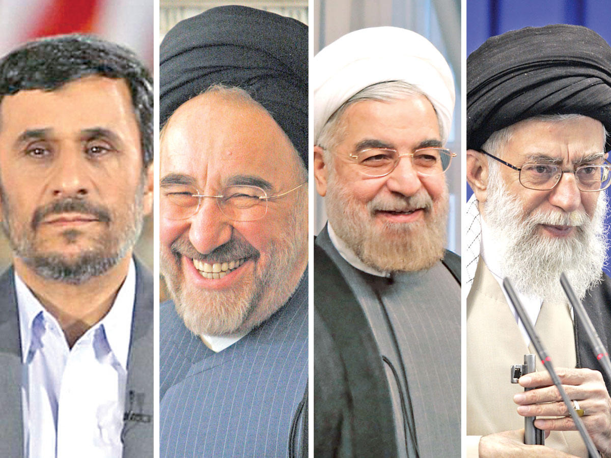 خامنئي و روحاني و خاتمي و نجاد  