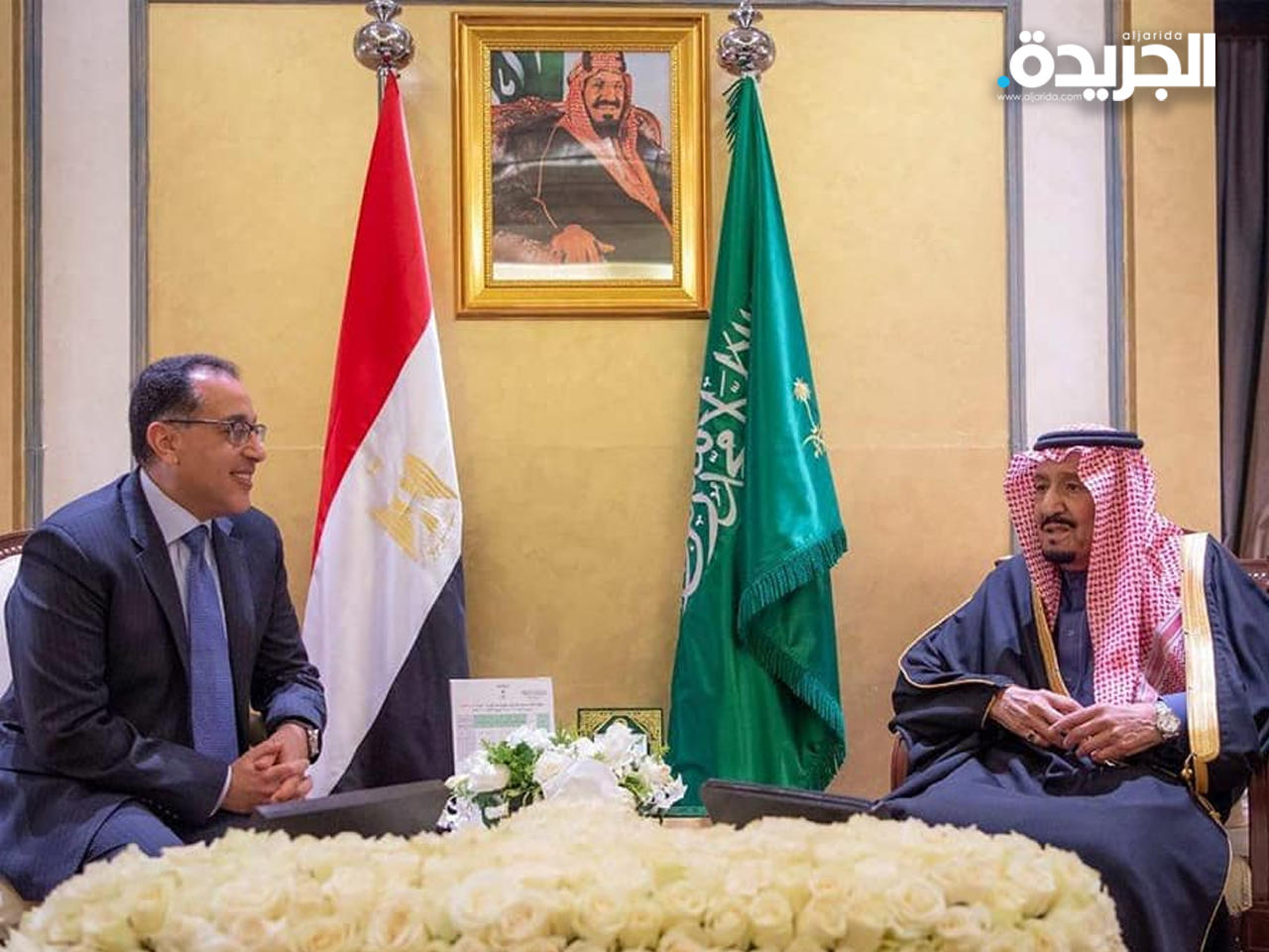  خادم الحرمين يلتقي مصطفى مدبولي بمدينة شرم الشيخ 