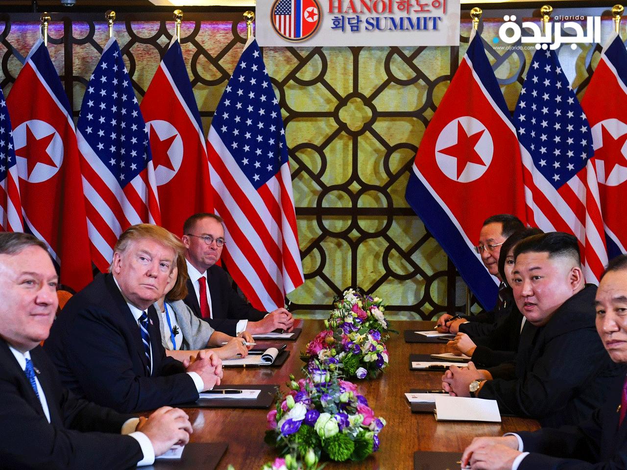 جانب من قمة هانوي بين ترامب وكيم
