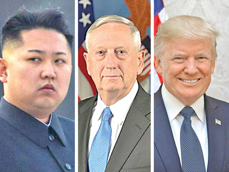 دونالد ترامب و جيمس ماتيس و كيم جونغ أون