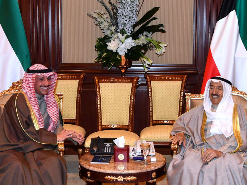 الأمير مستقبلاً الغانم أمس