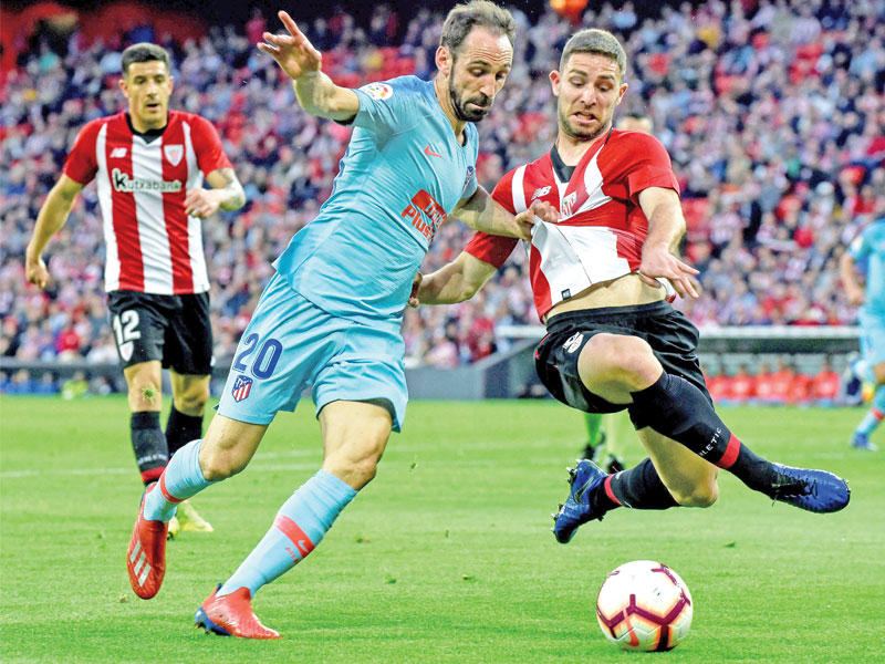 جانب من مباراة أتلتيكو مدريد وأتلتيك بلباو