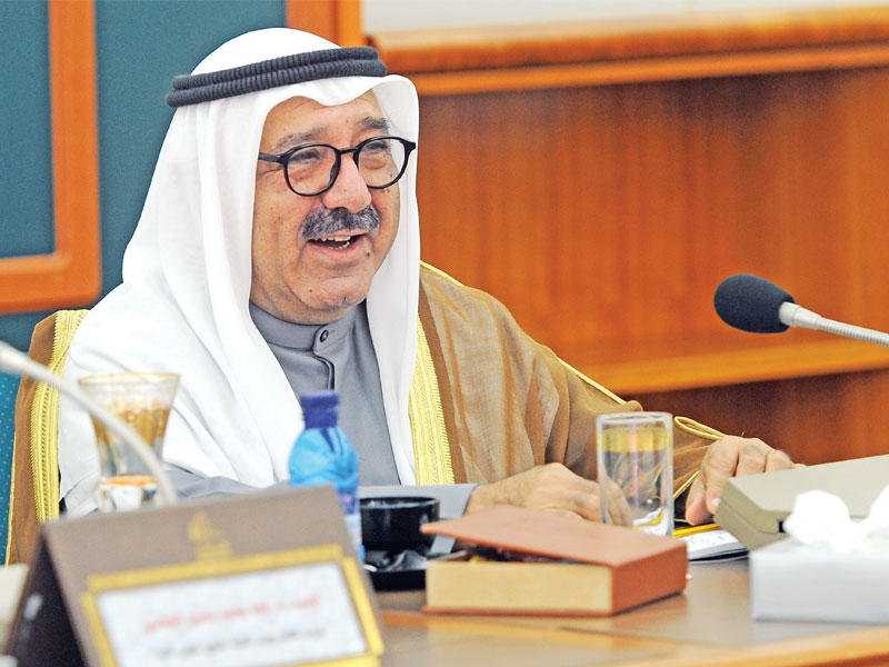 ناصر الصباح خلال المؤتمر الصحافي أمس (تصوير عبدالله الخلف)