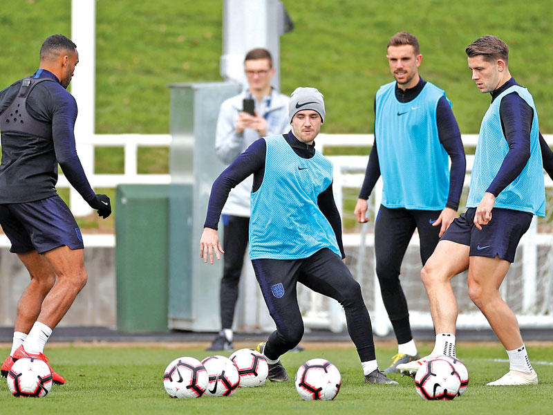 جانب من تدريبات المنتخب الإنكليزي