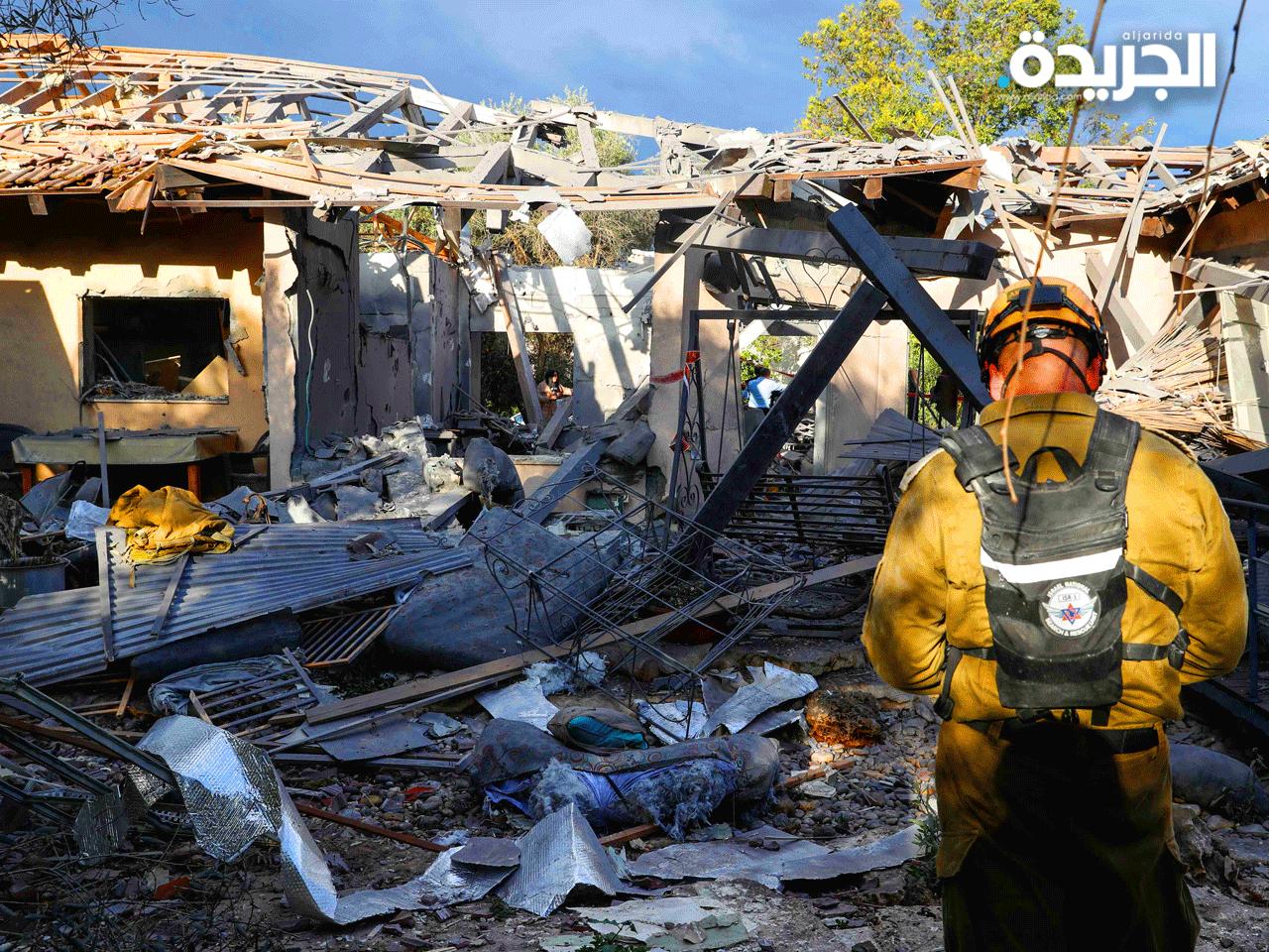 الدمار الذي أصاب منزل المستوطنين جراء سقوط الصاروخ