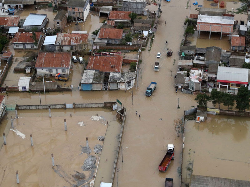 المناطق المتأثرة بالفيضانات في منطقة جولستان الشمالية الشرقية في البلاد