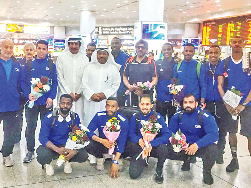 لاعبو منتخب الكويت لألعاب القوى عقب عودتهم