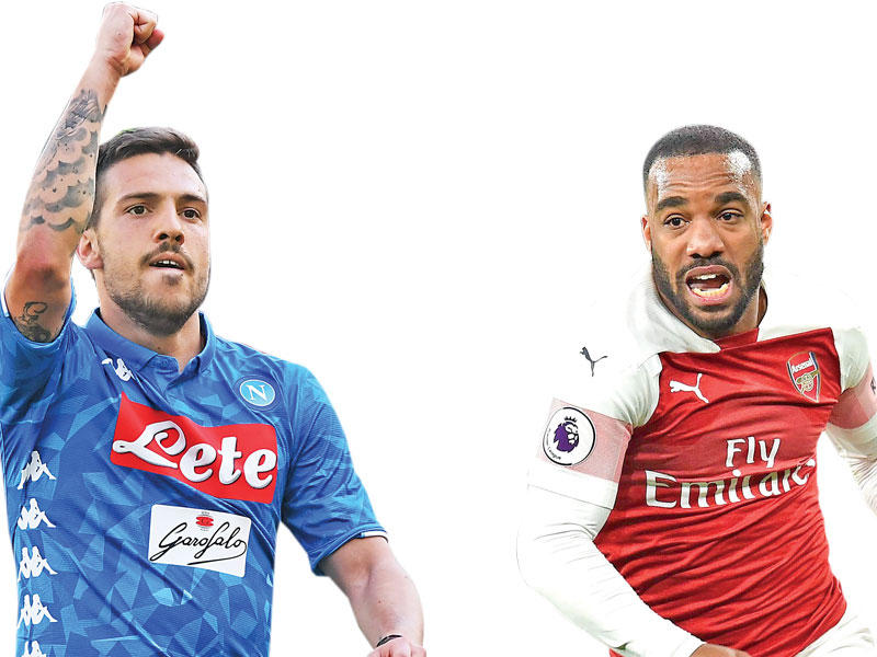 لاكازيت نجم أرسنال و فيردي نجم نابولي