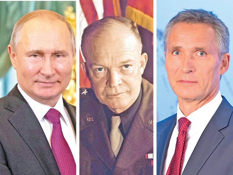 ينس ستولتنبرغ و الجنرال أيزنهاور و بوتين  