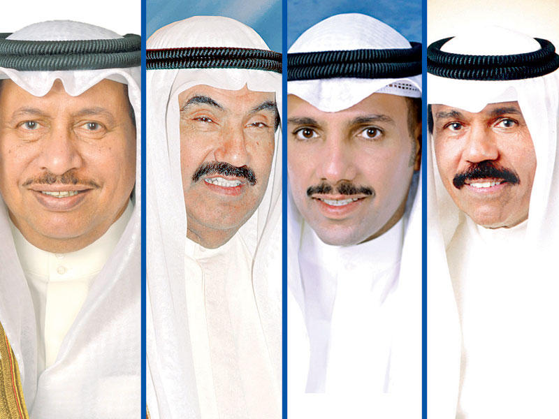 ولي العهد و مرزوق الغانم و ناصر المحمد و جابر المبارك