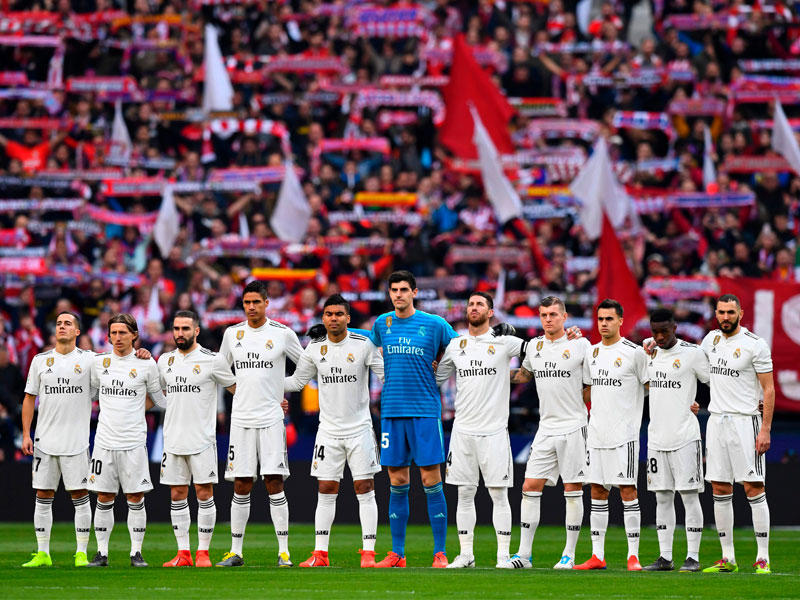 لاعبو ريال مدريد خلال مباراة سابقة هذا الموسم