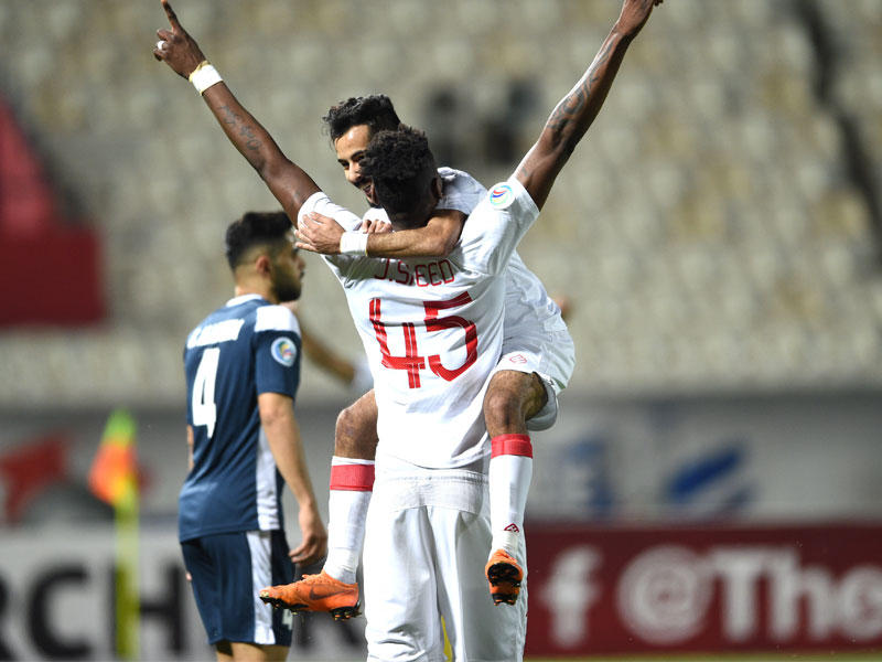 جمعة سعيد محتفلا بتسجيل الهدفn