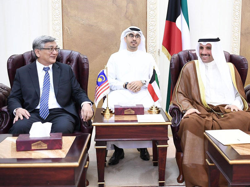 رئيس مجلس الأمة مرزوق علي الغانم عقد مباحثات رسمية مع رئيس مجلس النواب الماليزي محمد يوسف والوفد المرافق له