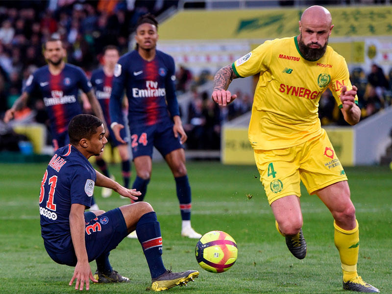 جانب من مباراة نانت وباريس سان جرمان