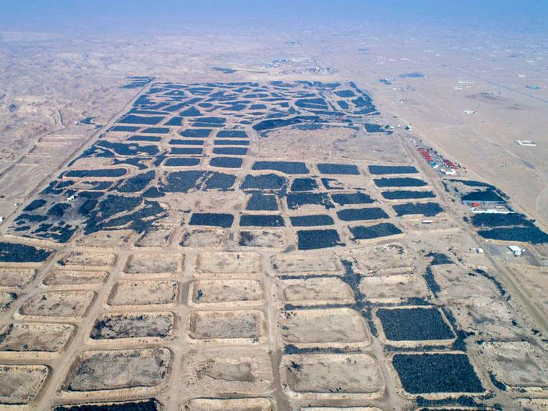 صورة حديثة للإطارات المستعملة في موقع مدينة «جنوب سعد العبدالله»