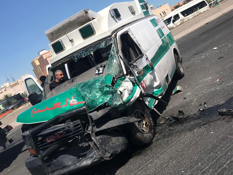 سيارة الإسعاف بعد الحادث