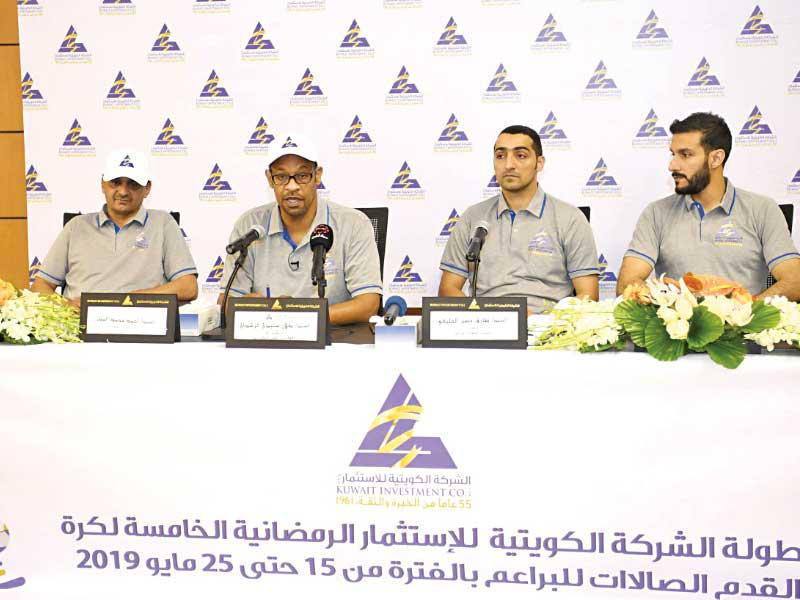 جانب من المؤتمر الصحافي لبطولة الكويتية للاستثمار