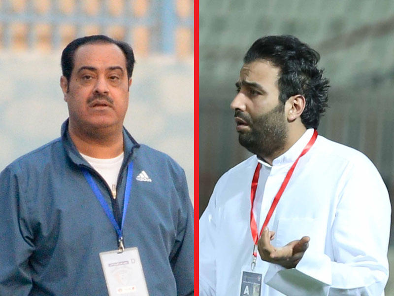 رئيس جهاز الكرة بنادي الصليبيخات ماجد عناد و مدرب الفريق الأول لكرة القدم بنادي الصليبيخات أنور يعقوب