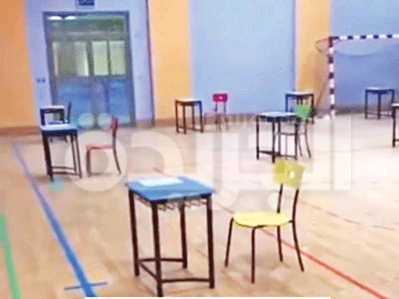 قاعة الاختبارات كما بدت خالية أمس