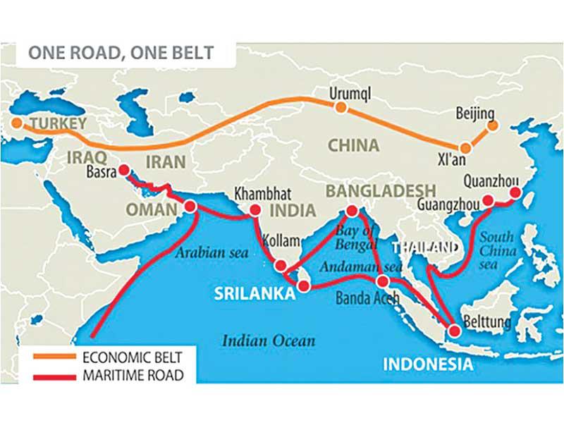 خارطة تبين طريق الحرير