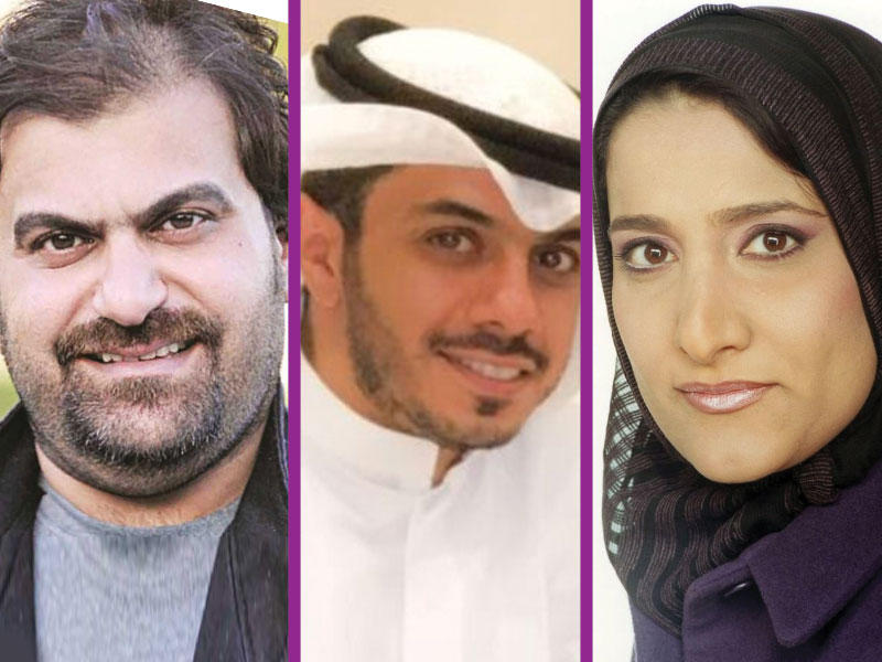 الكاتبة منى الشمري - الكاتب حمد الرومي - المخرج  مناف عبدال