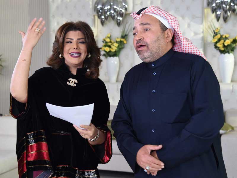 الفنان محمد العجيمي مع الفنانة إلهام الفضالة