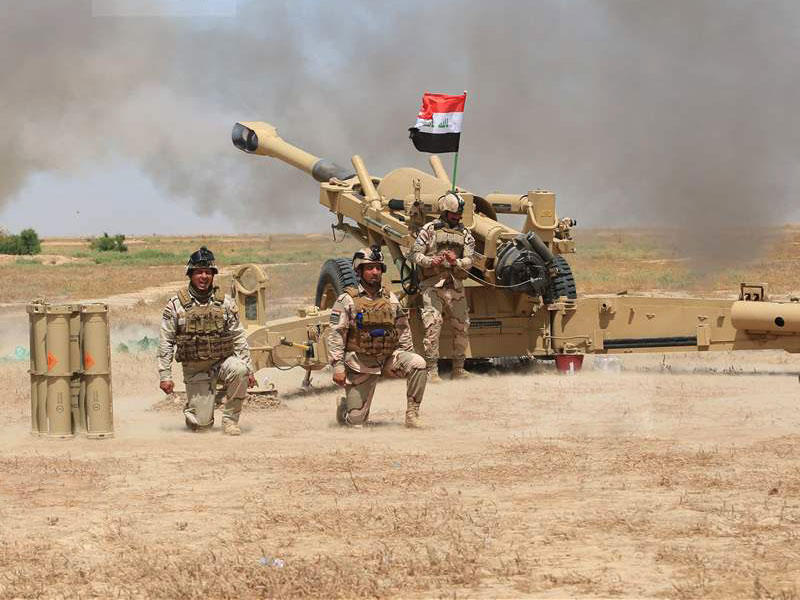 جنود عراقيون خلال تمرين في مدينة بسماية جنوب شرقي بغداد (السومرية)