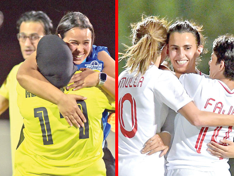 فريق الكويت و فرحة لاعبات الفتاة 