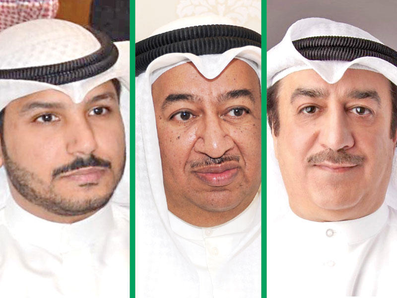 نائب رئيس الاتحاد الكويتي لوسطاء العقار عماد حيدر و الخبير العقاري عبدالعزيز الدغيشم  و المدير التنفيذي لشركة «بازار ريل استيت» العقارية محمود الطراروة