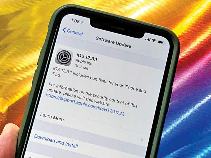 اخر تحديث لتليفونات أيل iOS 12.3.1