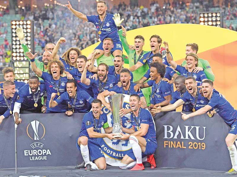 جانب من مراسم تتويج تشلسي بلقب يوروبا ليغ