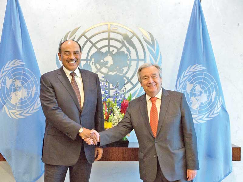 الخالد مع غوثيريس أمس الأول