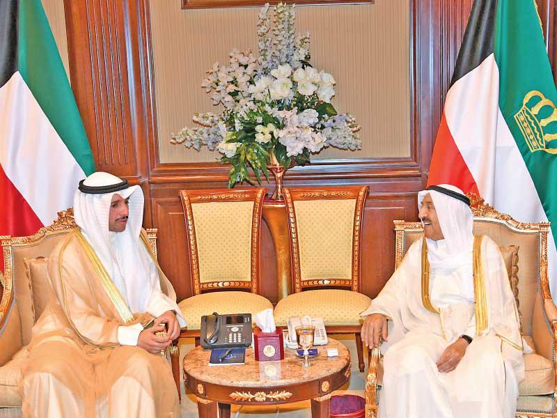 الأمير مستقبلاً الغانم أمس