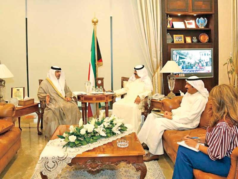 الجارالله مستقبلاً سفير الإمارات أمس