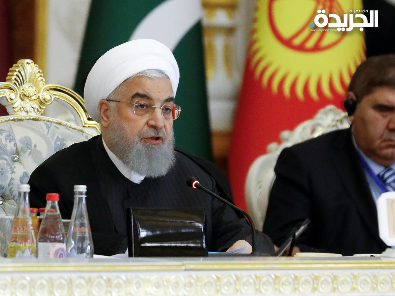 روحاني خلال القاء كلمته في مؤتمر التفاعل وإجراءات بناء الثقة في آسيا بالعاصمة الطاجيكية دوشنبة
