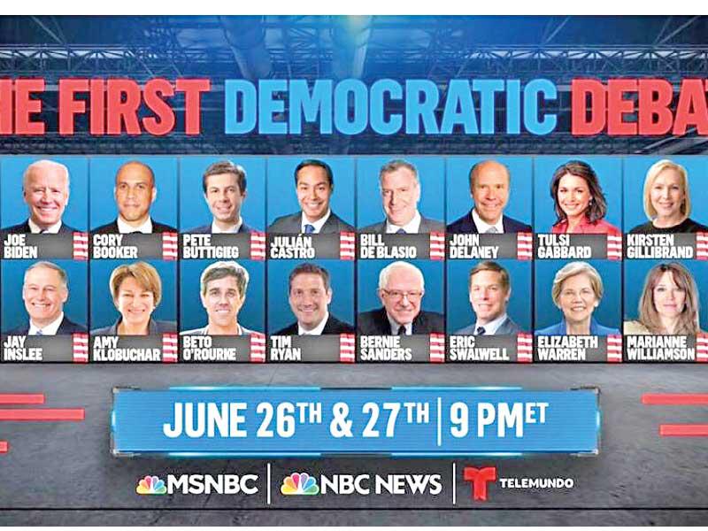 المرشّحون الديمقراطيون الـ20 الطامحون للفوز بترشيح الحزب للانتخابات الرئاسية في 2020     (أن بي سي نيوز)